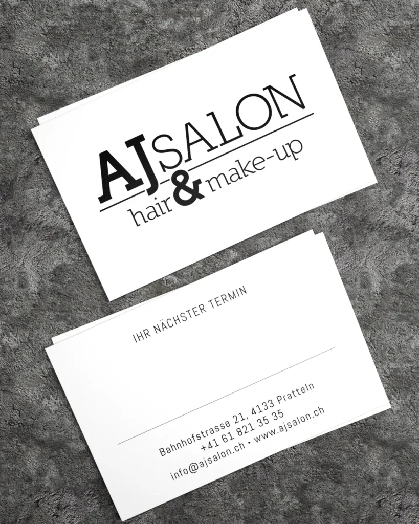 AJ Salon Terminkarte Design