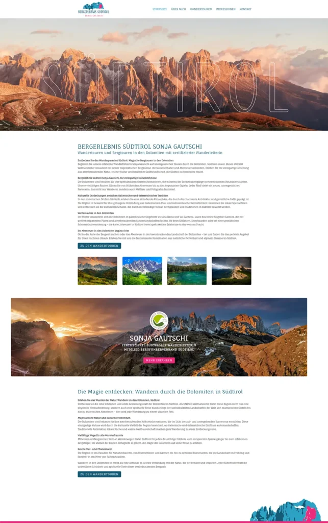 Bergerlebnis Südtirol Webseite
