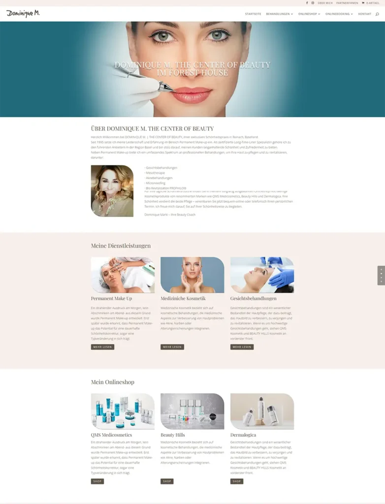 DOMINIQUE M. THE CENTER OF BEAUTY WEBSEITE