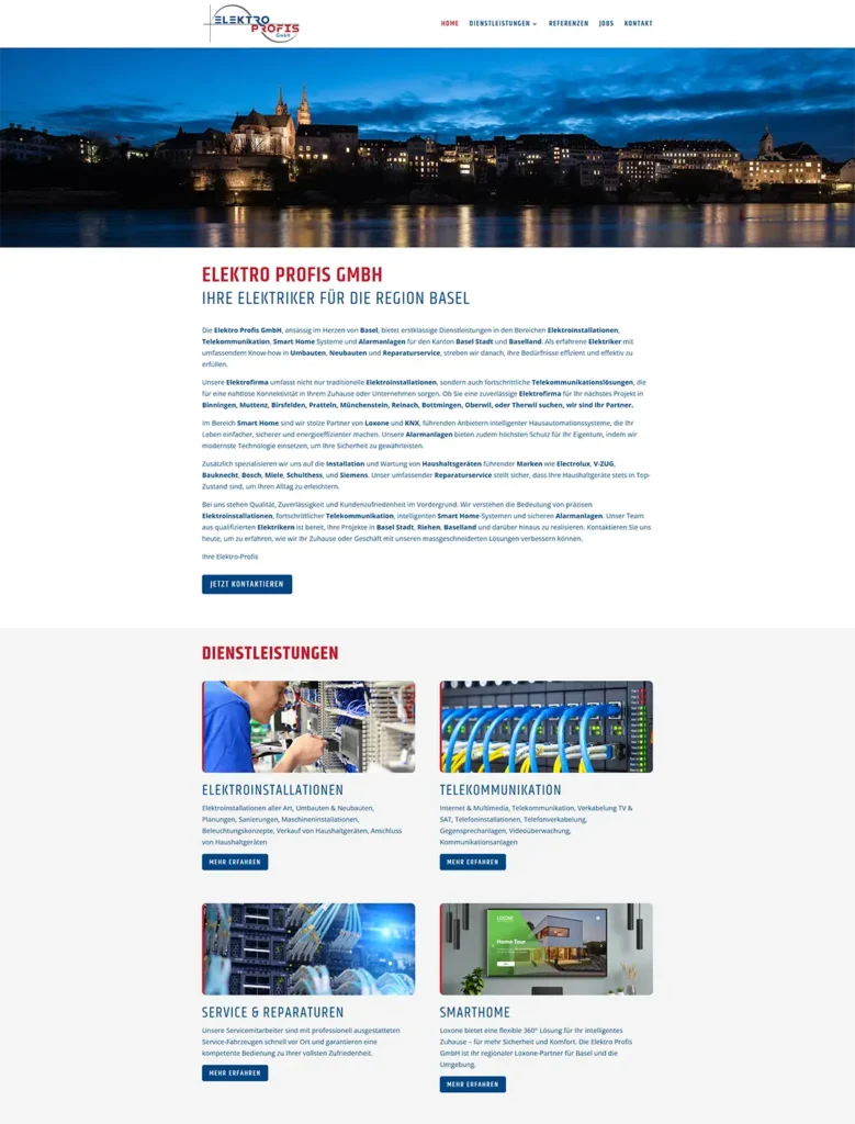 Elektro Profis GmbH Webseite