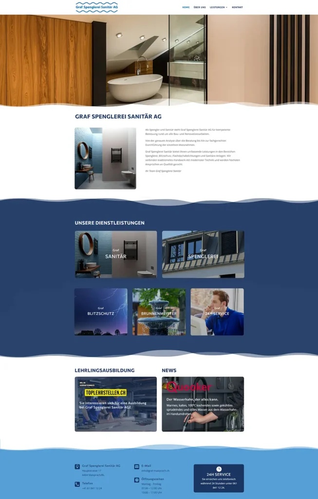 GRAF SPENGLEREI SANITÄR AG WEBSEITE