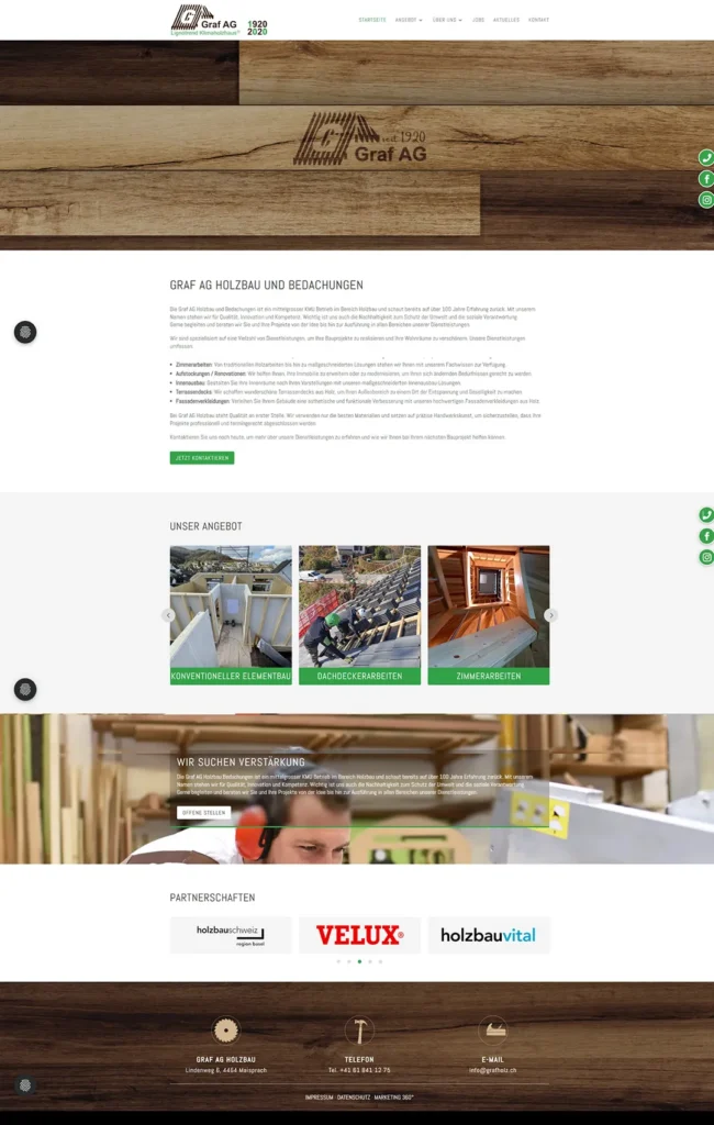 Grafholz AG Webseite