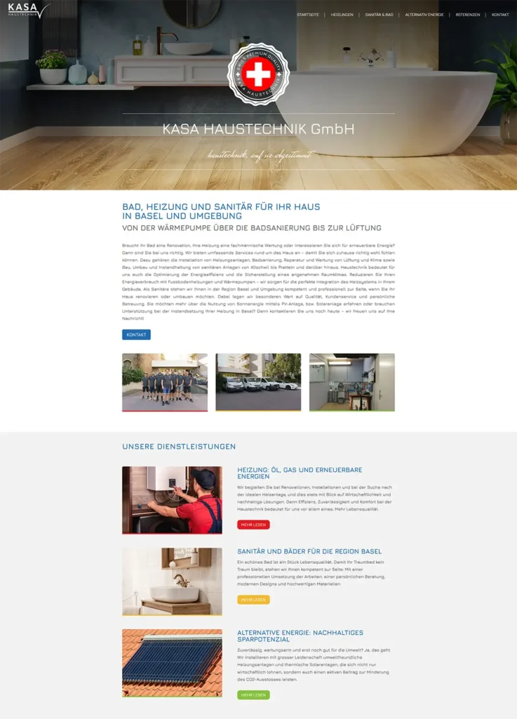 KASA HAUSTECHNIK GmbH Webseite