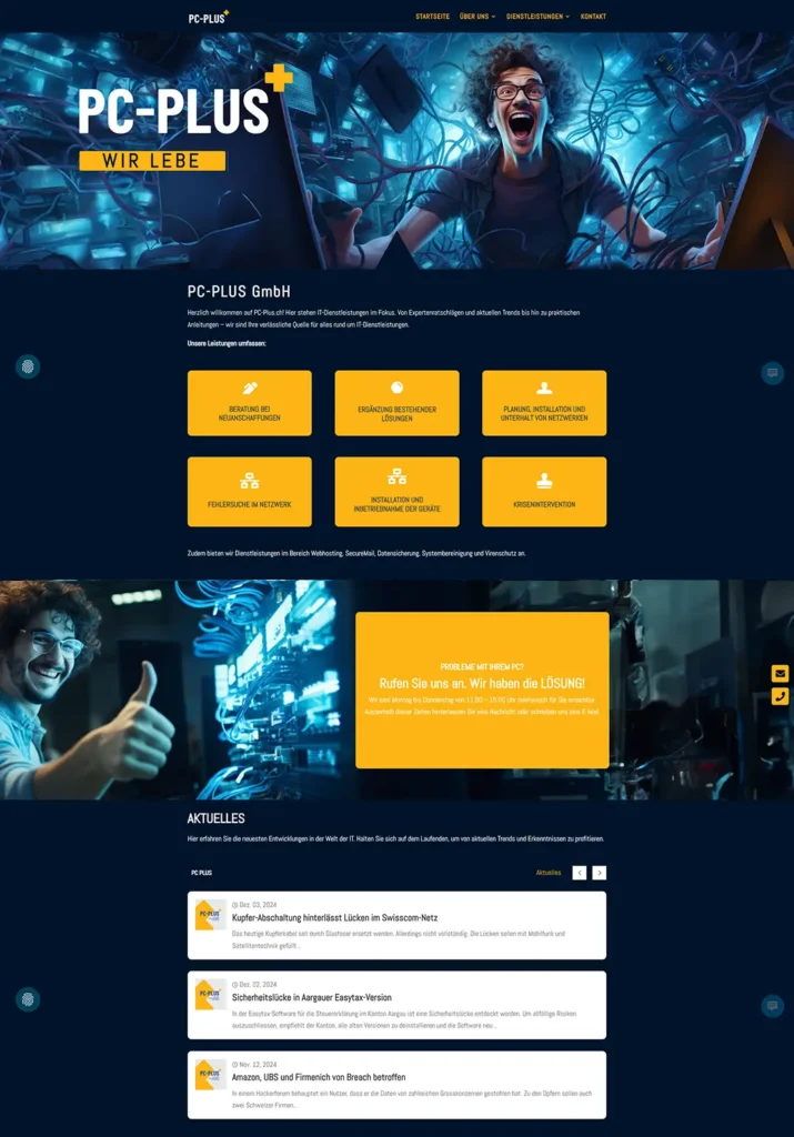 PC-PLUS GmbH Webseite