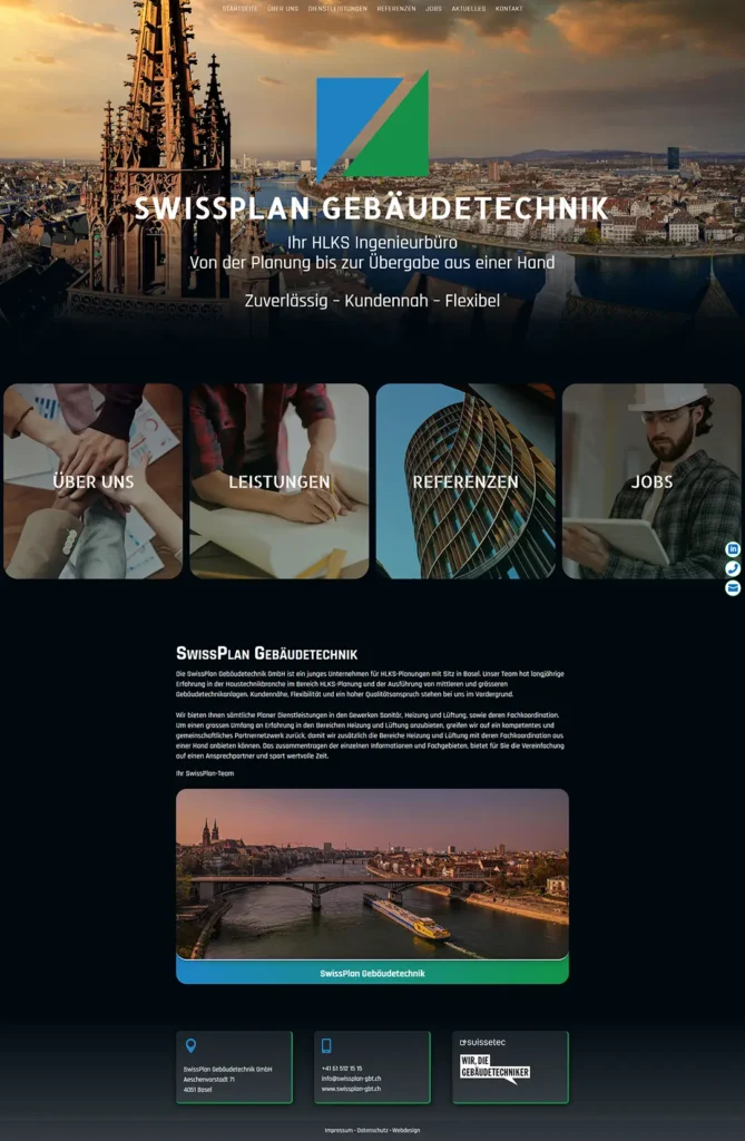 SWISSPLAN GEBÄUDETECHNIK WEBSEITE